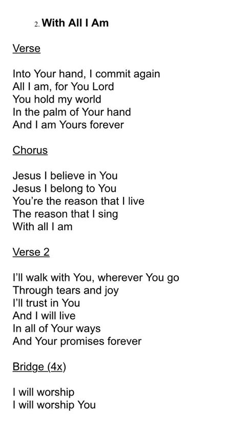 With All I Am | Hillsong lyrics, Worship songs lyrics, Worship songs