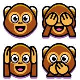 Three monkeys emoticons stock vector. Illustration of japan - 19925881