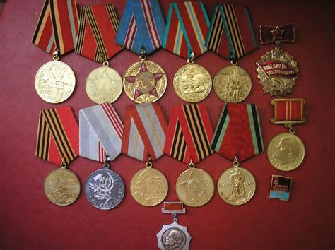 Soviet Red Army 14 Medal and 4 documents Military Badge WAR II ...