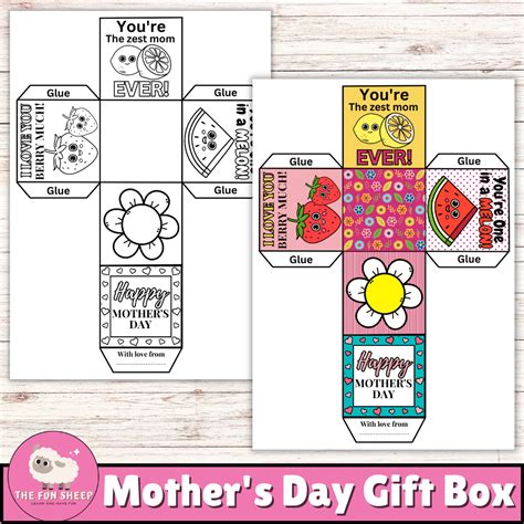 Mother’s Day Gift box | Mother’s Day Craft Activity, printable gift box ...