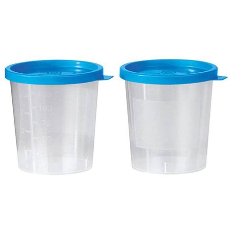 Urine specimen cup with blue snap-on lid - 125 ml - 500 pieces - Medische Vakhandel