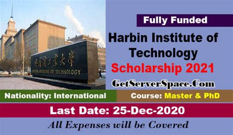 Harbin Institute of Technology Scholarship By Chinese Government 2021