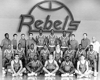 UNLV RUNNIN REBELS - 1990 NCAA Basketball Champions, 8x10 B&W Team ...