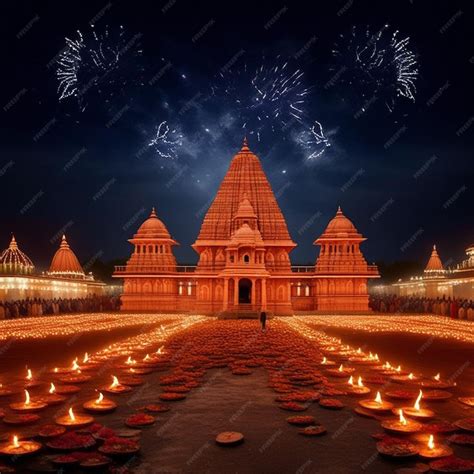 Premium Photo | Dipawali in Ayodhya ram mandir Dipawali celebration at ...