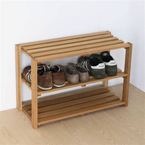 oak shoe rack by a+b furniture | notonthehighstreet.com Wood Shoe Rack, Shoe Rack Bench, Diy ...