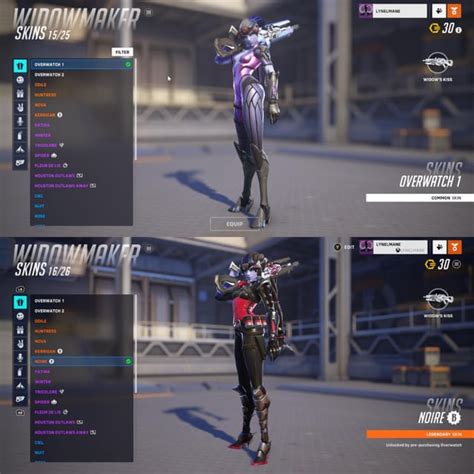 Missing Noire Widowmaker skin after account migration : r/Overwatch