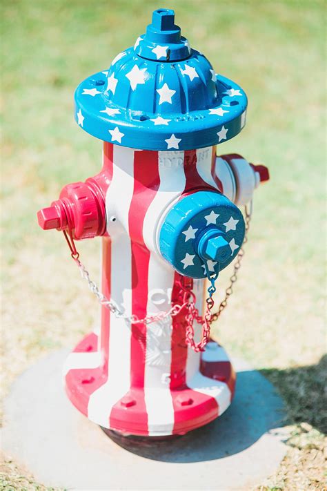 Patriotic American Flag Fire Hydrant | Diana Elizabeth