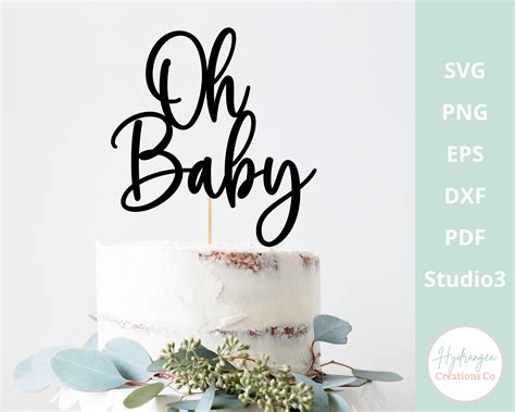 Oh Baby Cake Topper SVG Baby Shower Cake Topper SVG Gender - Etsy México