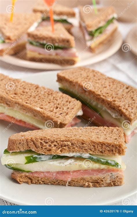 Tasty Sandwiches on Brown Bread Stock Photo - Image of closeup, fast: 42620178