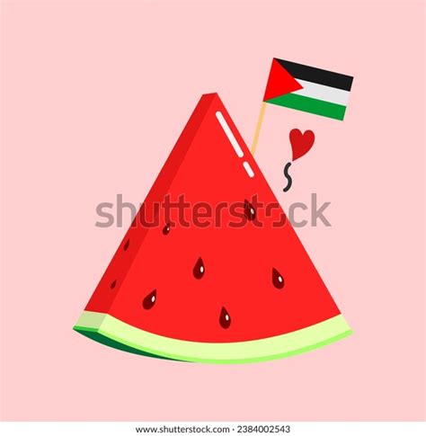 Watermelon Palestine Flag Isolated Background Watermelon Stock Vector (Royalty Free) 2384002543 ...