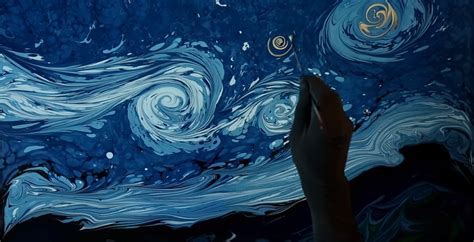 An Artist Paints Van Gogh’s Starry Night in a Bowl of Water—And It’s ...