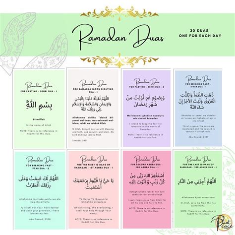 Ramadan Duas / Flash Cards / Ramadan Plannar/ Family Duas/ A - Etsy UK | Ramadan cards, Ramadan ...