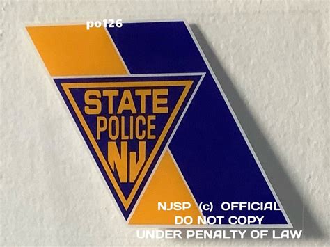 NJ NJSP New Jersey OFFICIAL State Police inside Window Faces Outside Authentic Chevron Decal ...