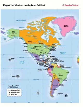 Physical Map Of The Western Hemisphere - Sayre Courtnay