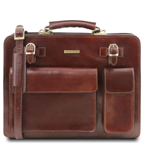 Leather 15.6" Laptop Briefcase - Venezia - Domini Leather