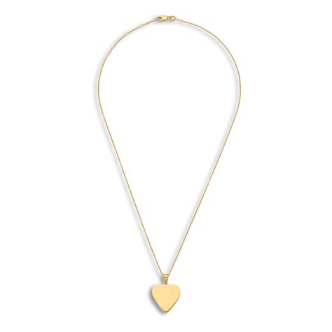 Engravable Heart Necklace 14K Yellow Gold 16" to 18" Adjustable | Jared