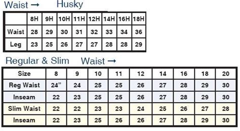 Boys Levi size chart - husky, regular, & slim | Size chart, Boys husky ...