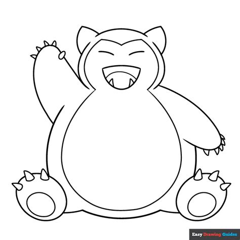 Snorlax Pokémon Coloring Page | Easy Drawing Guides