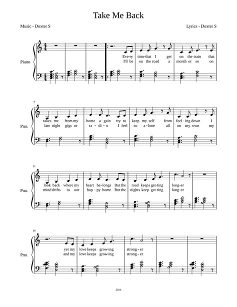 Take Me Back Sheet music for Piano (Solo) | Musescore.com