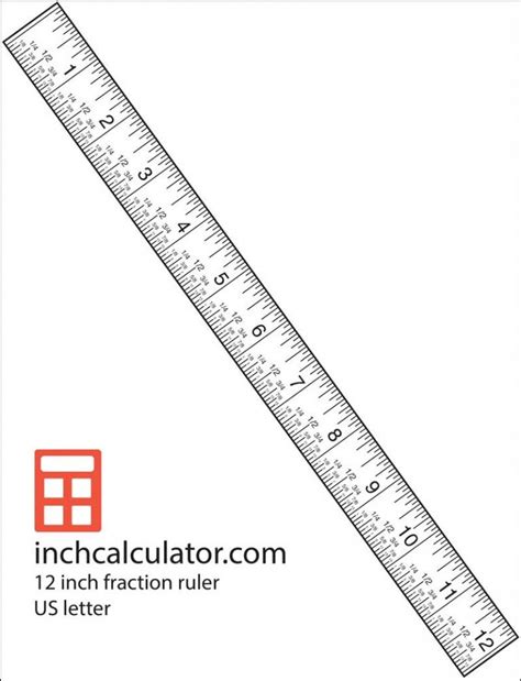 Printable Rulers - Free Downloadable 12" Rulers - Inch Calculator | Printable ruler, Ruler ...