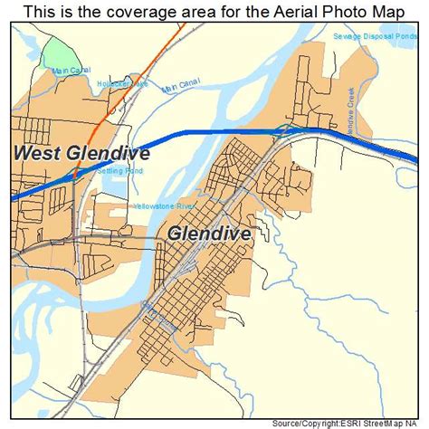 Aerial Photography Map of Glendive, MT Montana