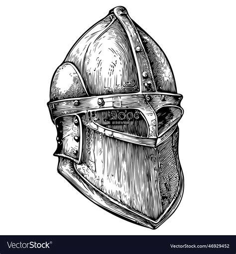 Medieval Helmet Drawing