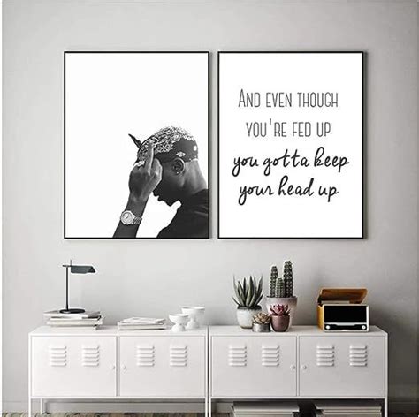 Tupac Shakur Quotes Black White Canvas Paintings Art Prints Rap Poster ...