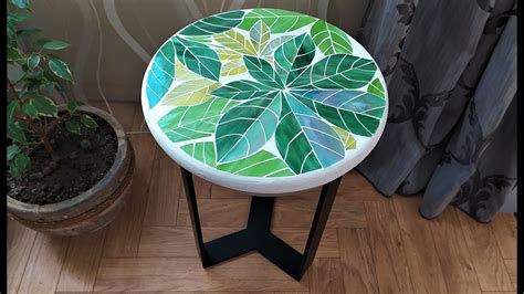 Mosaic Coffee Table, Diy Coffee Table, Diy Table Top, Diy Leaves, Mosaic Diy, Leaf Table, Ikea ...