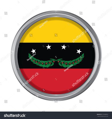 3d Button Flag Tachira Statescapital District Stock Vector (Royalty ...