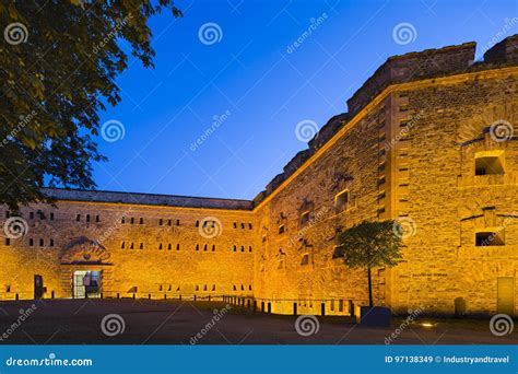 Koblenz Ehrenbreitstein Fortress at Night, Editorial Editorial Stock Image - Image of heritage ...