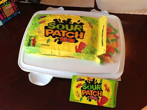 A sour patch kids cake that I made for my husband's birthday. So fun, he loved it! | Sour patch ...