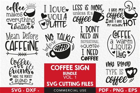 Coffee Signs SVG Bundle Vol. 1