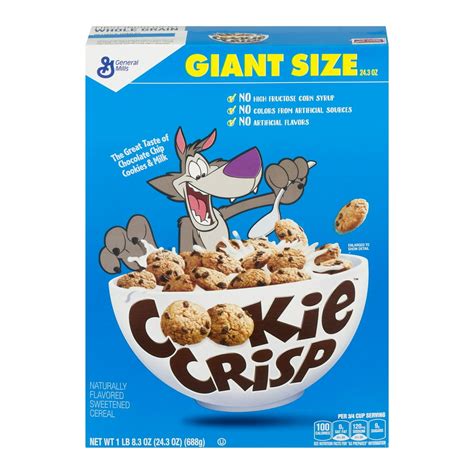 Cookie Crisp Cereal, Chocolate Chip Cookie Flavored Cereal, 24.3 oz ...