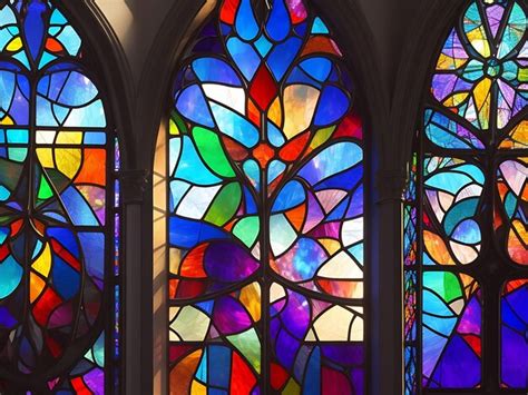 Premium AI Image | Abstract stained glass windows