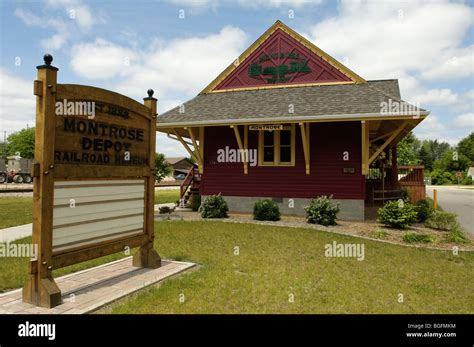 Montrose Depot railroad museum in Montrose Michigan USA Stock Photo - Alamy