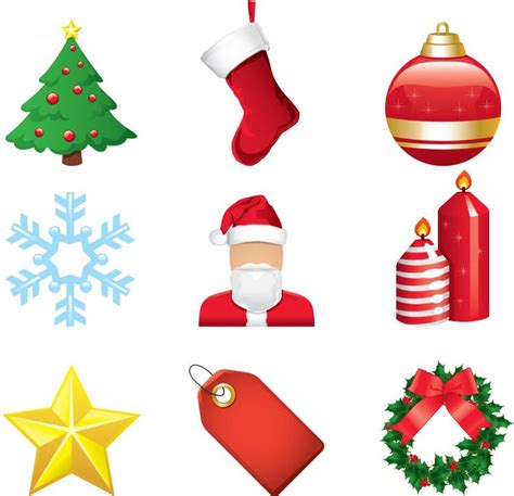 Christmas cartoon elements vector Free Vector / 4Vector