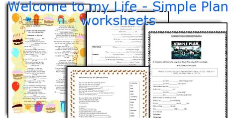 Welcome to my Life - Simple Plan worksheets