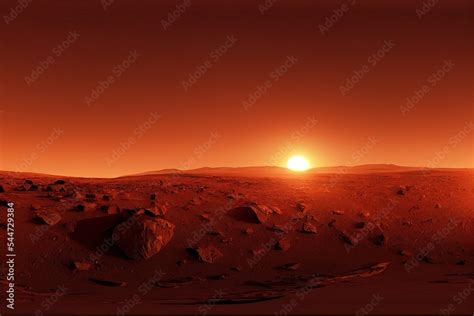 360 degree panorama of sunset on Mars, environment 360 HDRI map ...