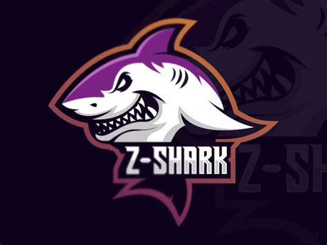 the z - shark logo is shown on a dark background with purple and orange colors