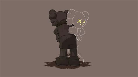 Kaws Companion Wallpaper 4K, Minimalist, Kaws hugging