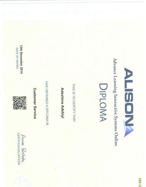 alison certificate