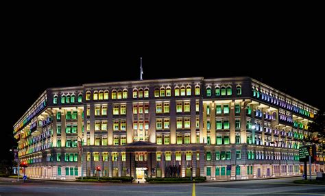 The Old Hill Street Police Station glowing at night, Hill Street, Singapore – Maria Vincent Robinson