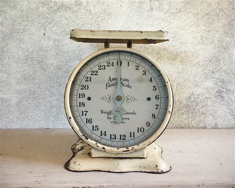 Vintage American Family Scale 25 pound metal kitchen scale, farmhouse decor, cottage chic ...