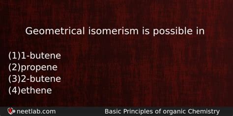 Geometrical isomerism is possible in - NEETLab