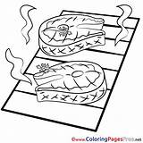 Coloring Beef Pages Meat Steak Printable Sheets Food Color Carne  sketch template