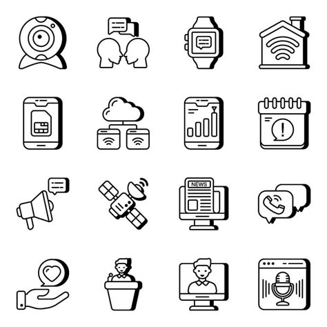 Pack of Conversation linear Icons 26343453 Vector Art at Vecteezy