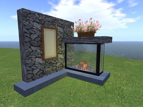 Second Life Marketplace - Blue Stone Fireplace 11