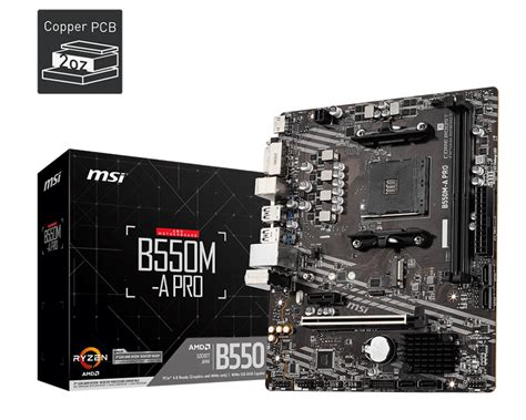 MSI B550M-A PRO Motherboard (AMD Ryzen 3000 3rd Gen AM4, DDR4, M.2, USB ...