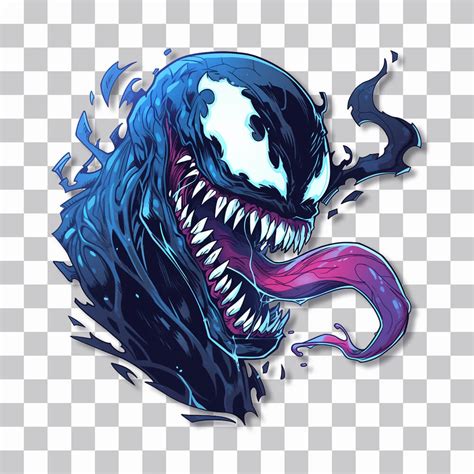 Marvel Venom Tongue Out Sticker - Dynamic Antihero PNG Sticker