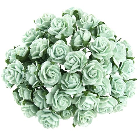 25 PASTEL GREEN MULBERRY PAPER OPEN ROSES 25 MM | [134923] - Wild ...